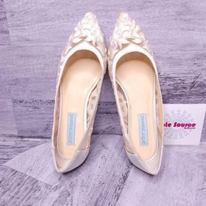 Betsey Johnson Leah Bridal Flats White 6.5